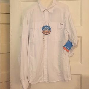 White Longe-sleeve PFG by Columbia. Medium.