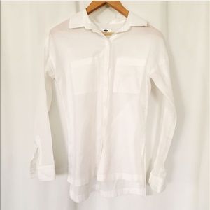 Old Navy White Boyfriend Cut Button Down