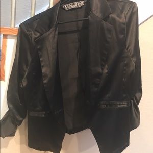 Shiny Black Tuxedo Blazer