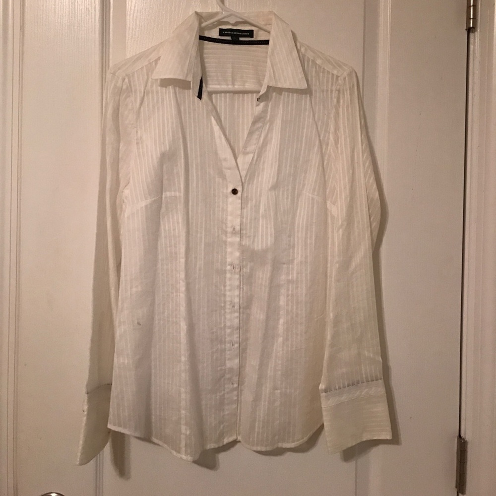 Sheer pinstrip blouse