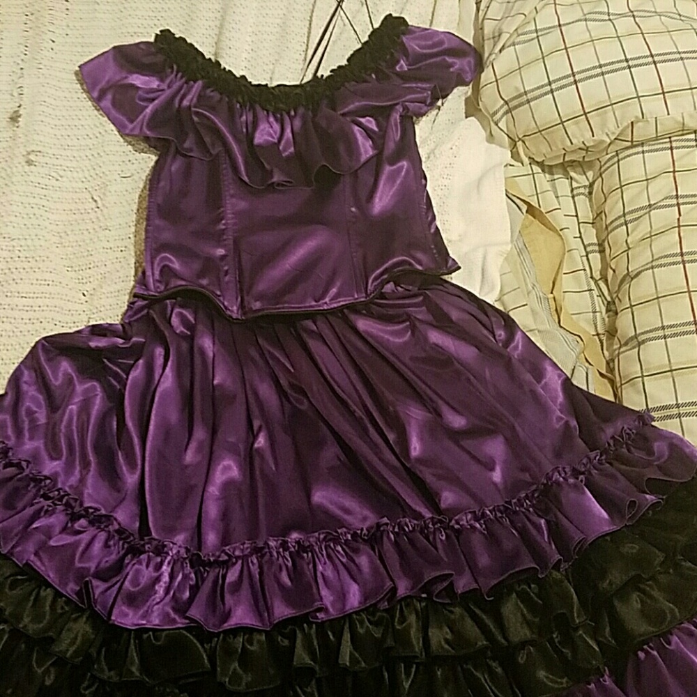 Purple and black dress