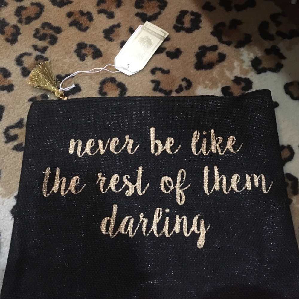 Black jute cosmetic bag