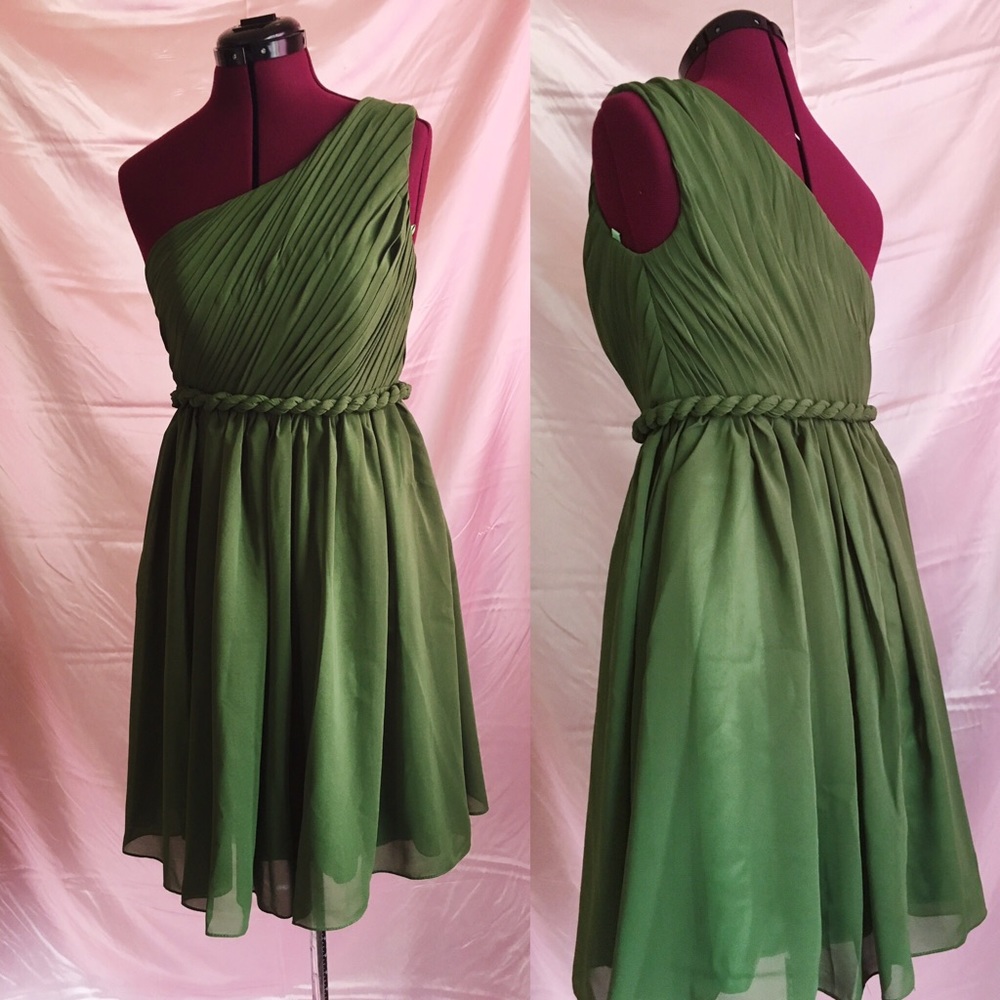 Size 6 Chiffon one shoulder Formal Mini Dress prom