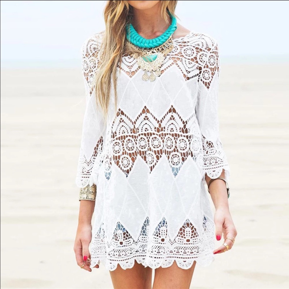 HOST PICK!  Lace Beach Bikini Coverup Tunic - Picture 2 of 7