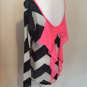 Dressy, Flowy Chevron and Bow (on back)  Blouse