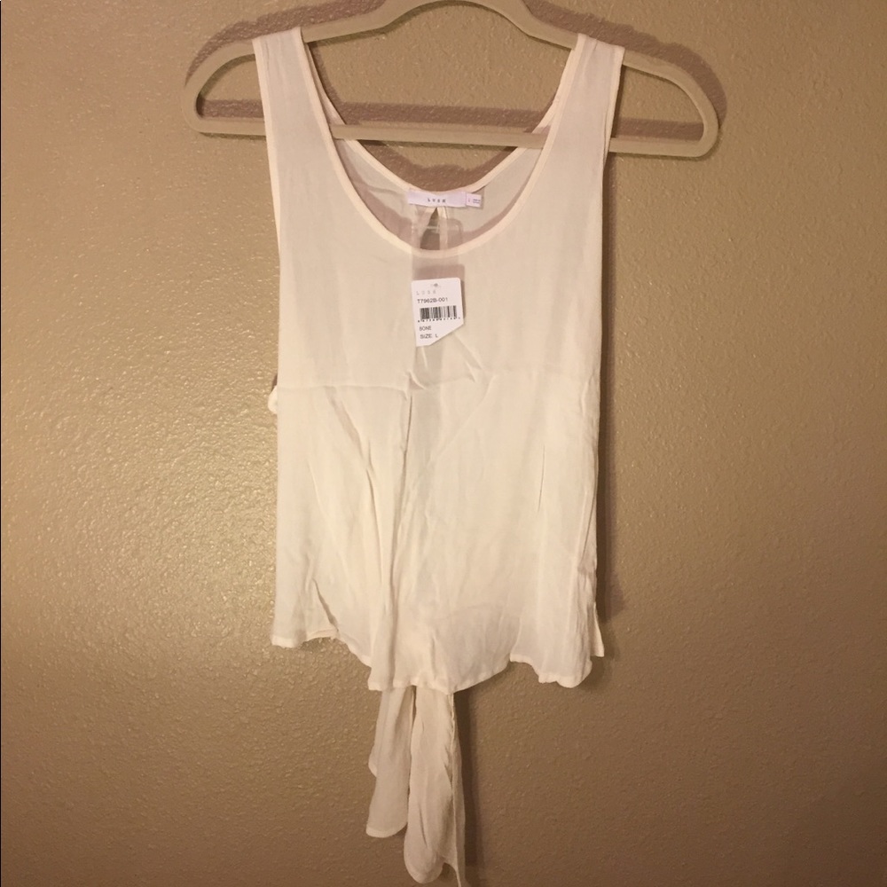 NWT Nordstrom Cream Open Back Tank