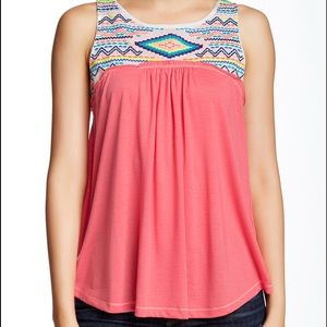 Jolt Embroidered Lace Yoke Tank