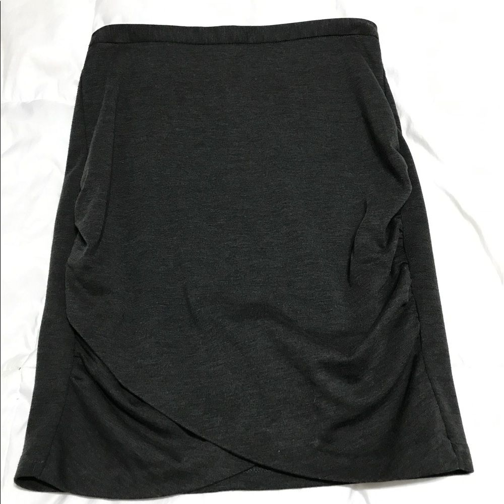Fitted Charcoal Wrap like Pencil Skirt