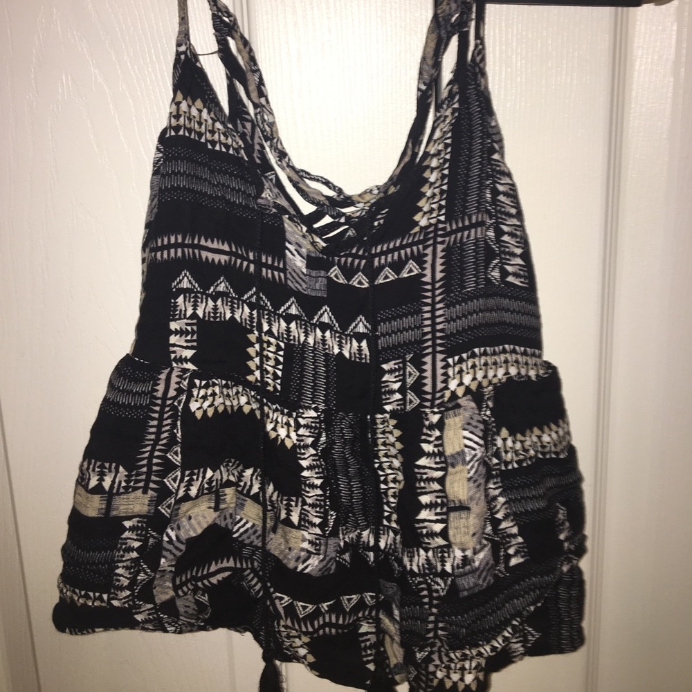 Black, Flowy Crop Top