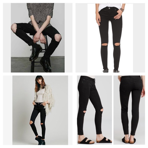 Free People Destroyed Stretchy Skinny Jeans. NWT. - Picture 2 of 4