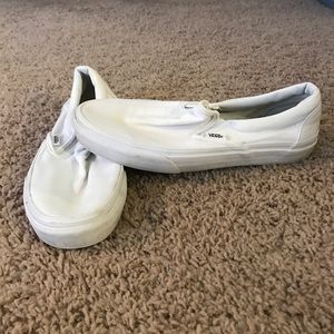 White slip on vans 6.5 men's/8 women's