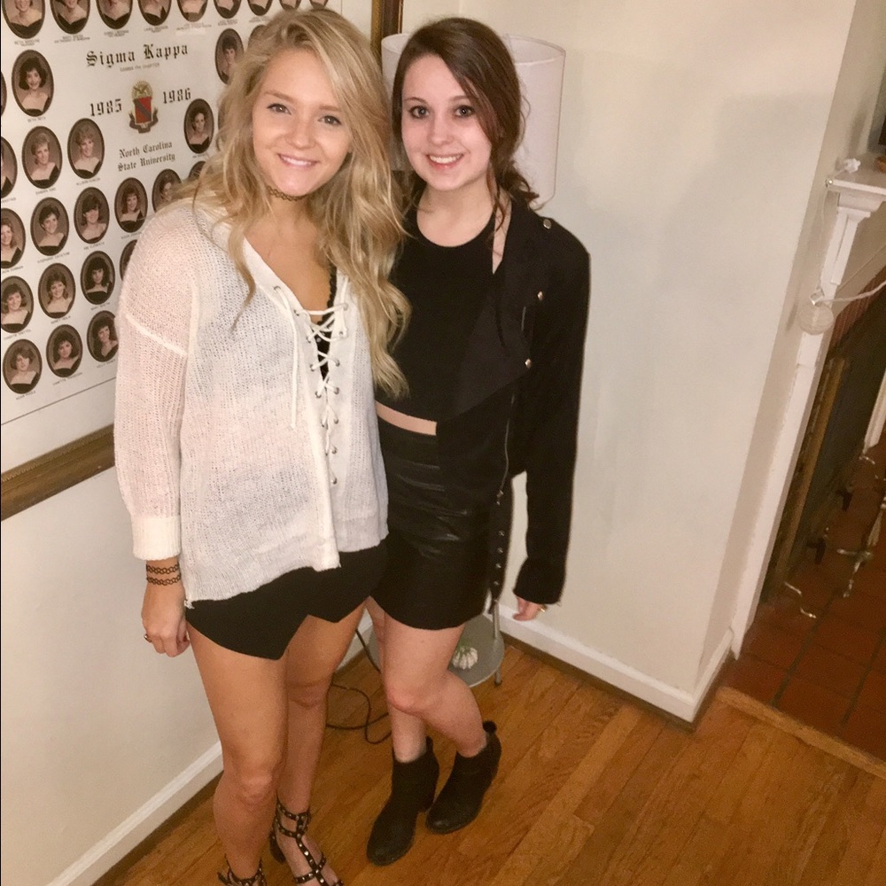 Lace up sweater