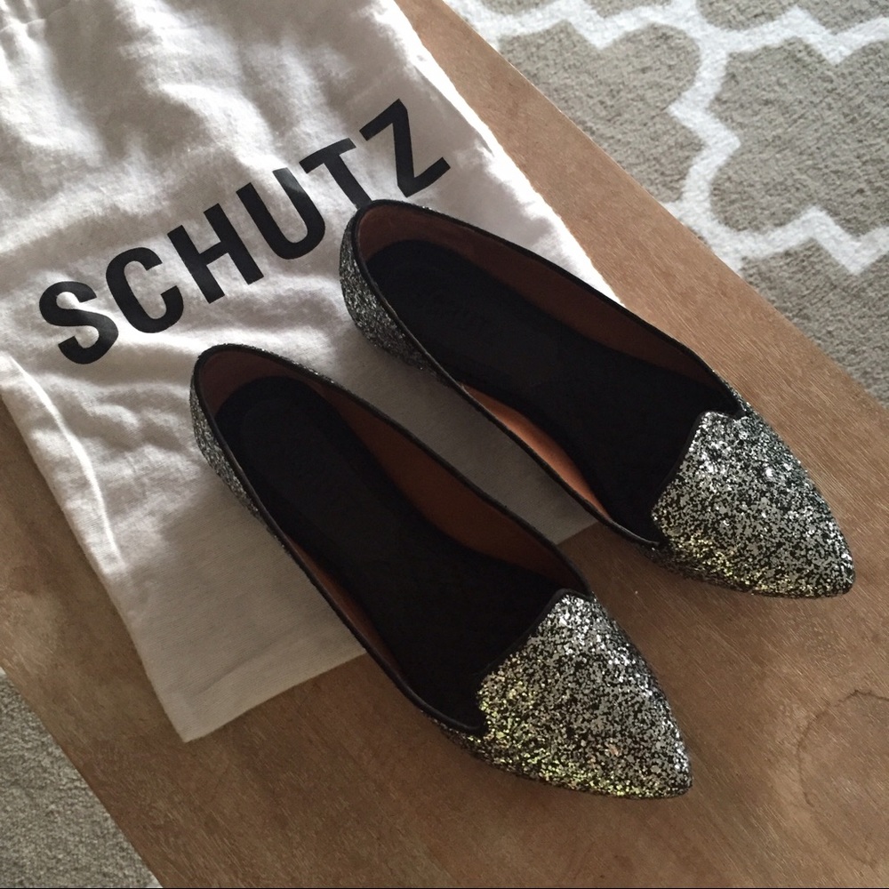 SCHUTZ • Glitter Flats • 6B