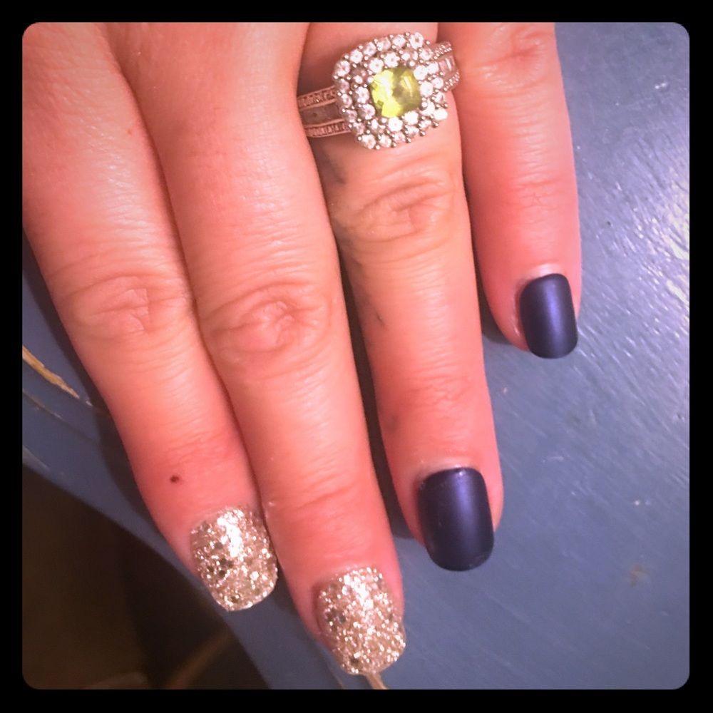 Sterling silver cz and genuine peridot ring size 7