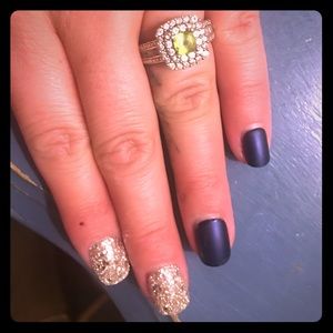 Sterling silver cz and genuine peridot ring size 7