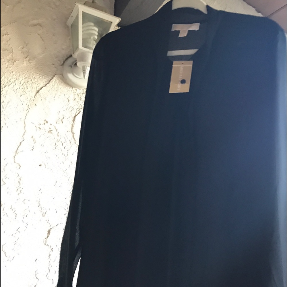 Michael Kors black blouse with long ties