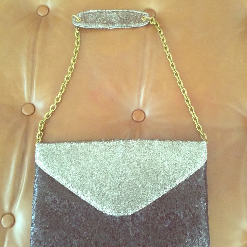 Black and Silver J.Crew clutch