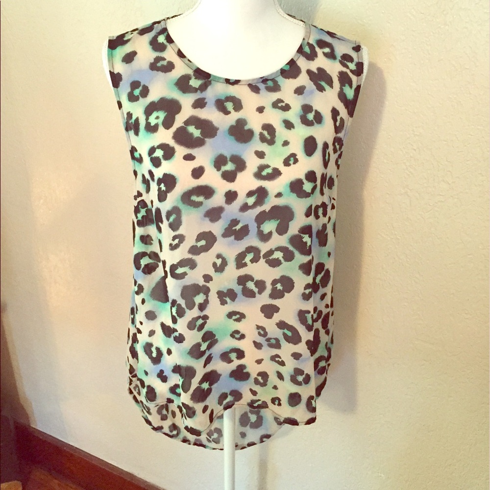 Sheer Leopard Blouse (High-Low style)