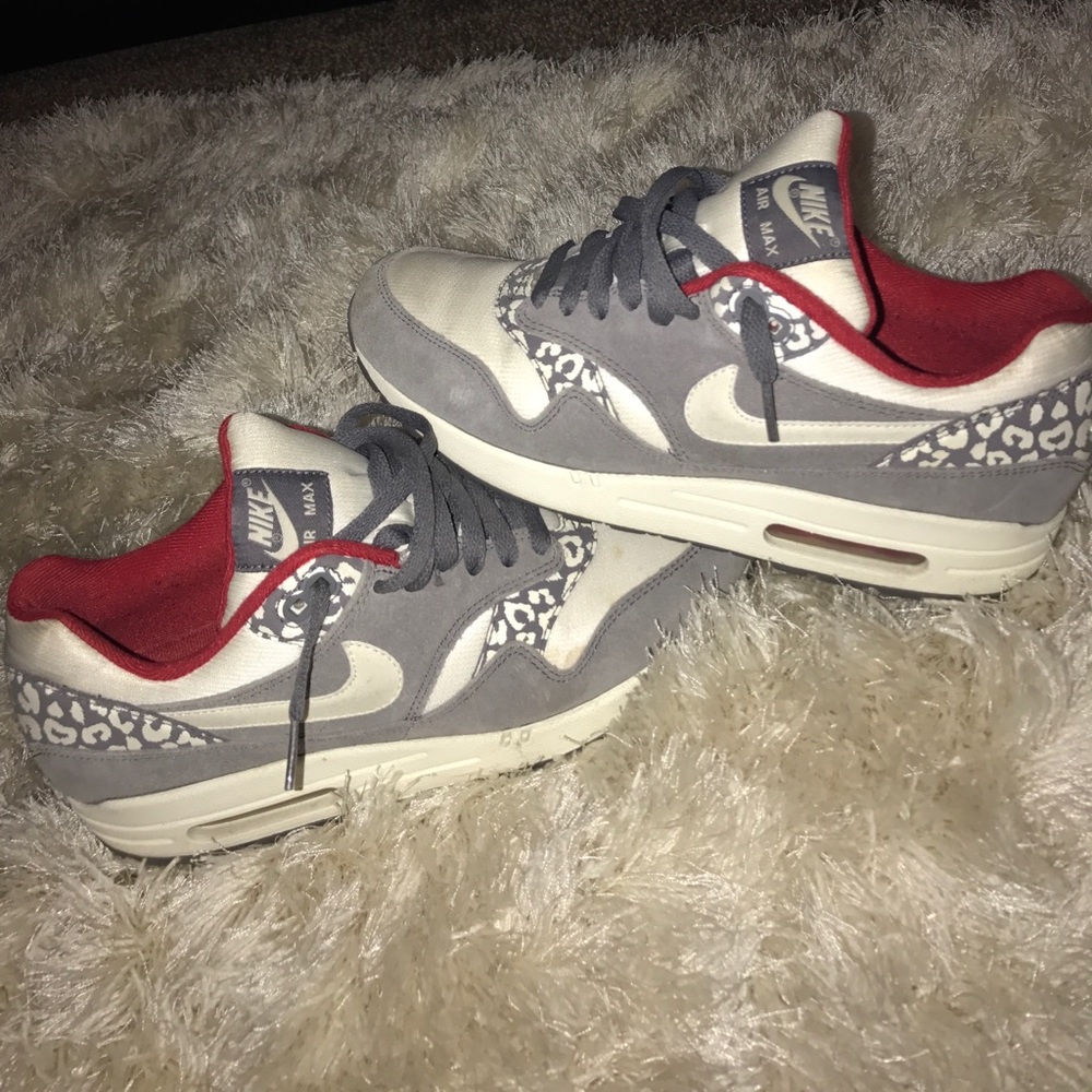 Ohio state/leopard print Nike air max's