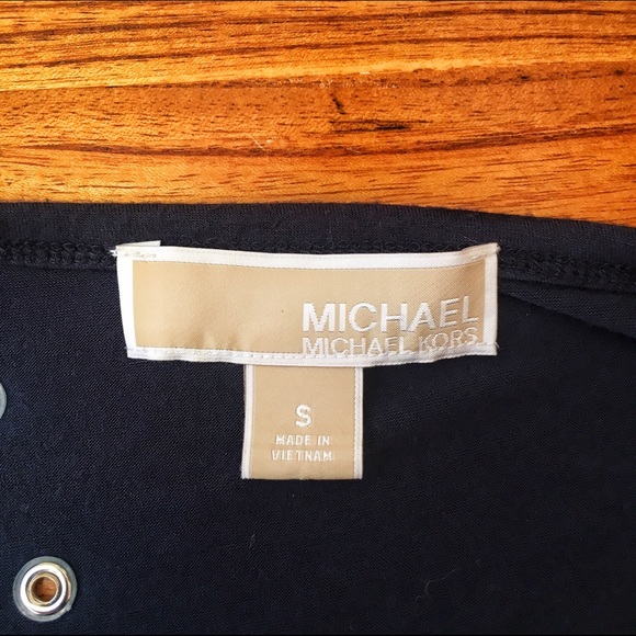 Michael Kors Navy Grommet Top - Picture 5 of 6