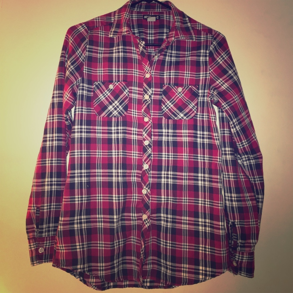 Hot Topic flannel type shirt S red