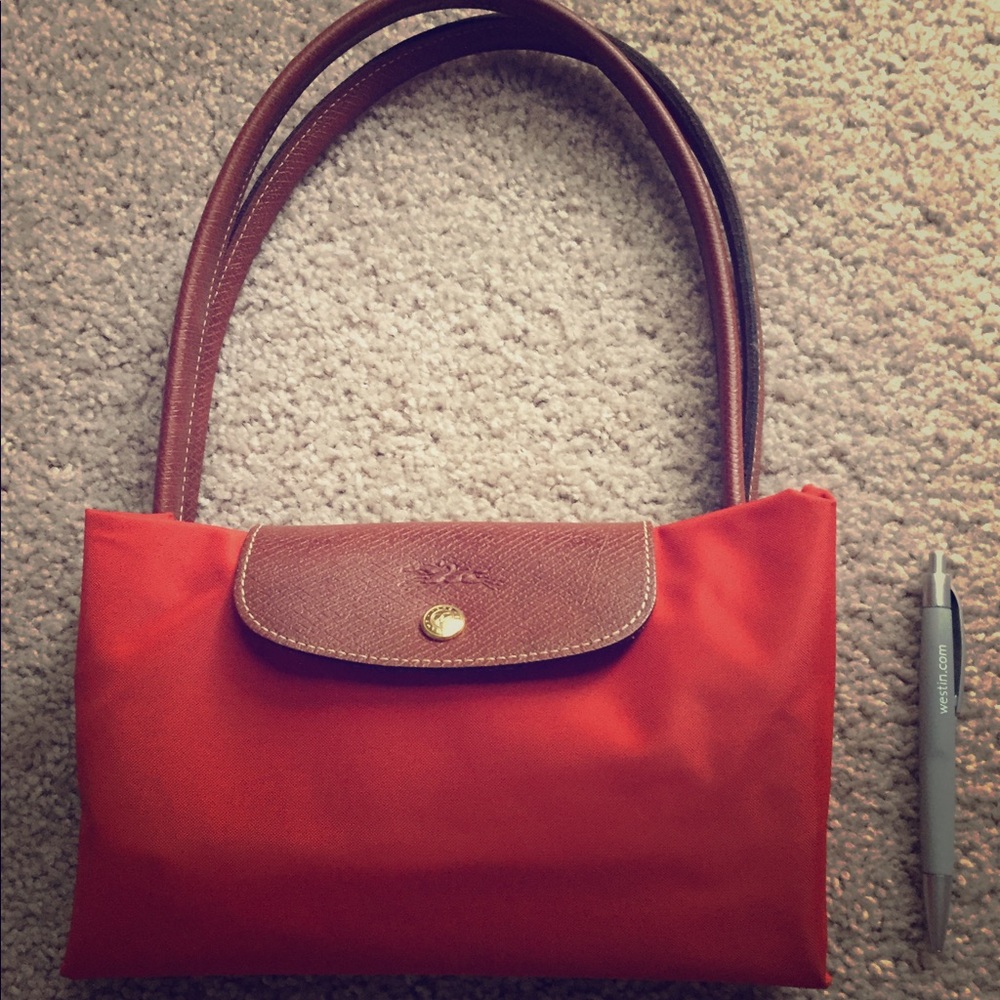 Longchamp 'Large Le Pliage' Nylon Tote Orange