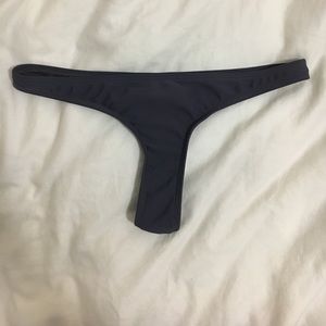 Dark gray thong swimsuit bottoms