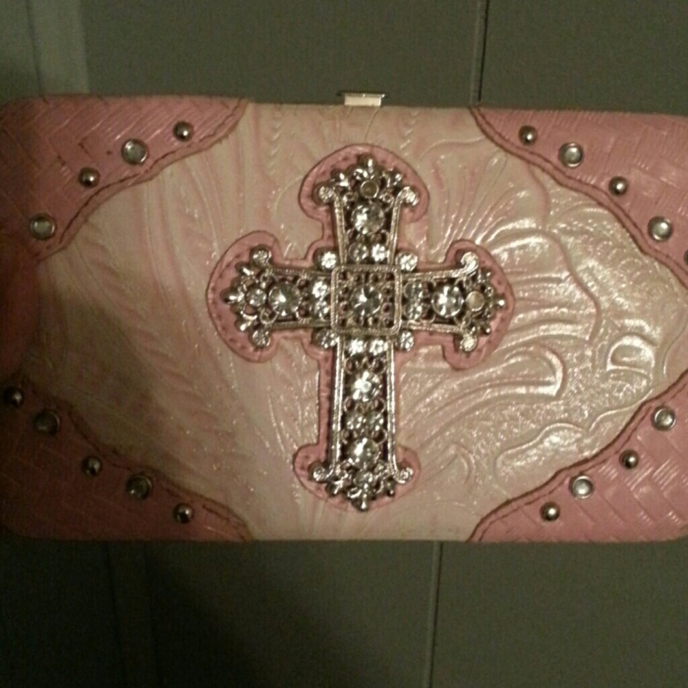Pink cross wallet