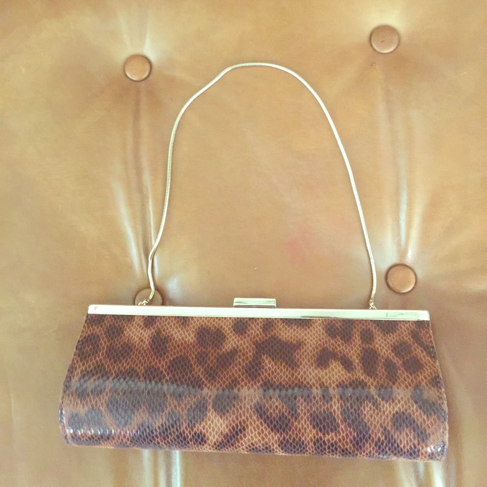 Banana Republic leopard print clutch