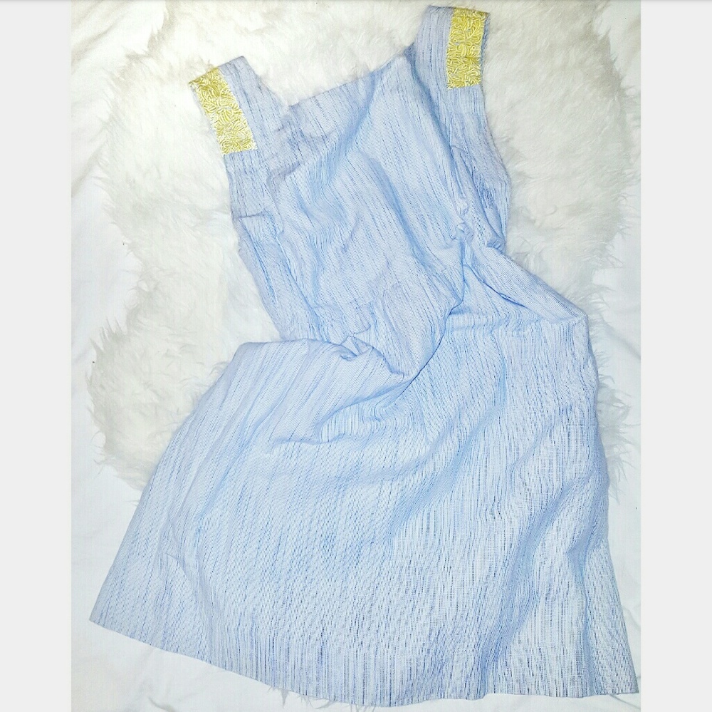 J. Crew embroidered seersucker dress