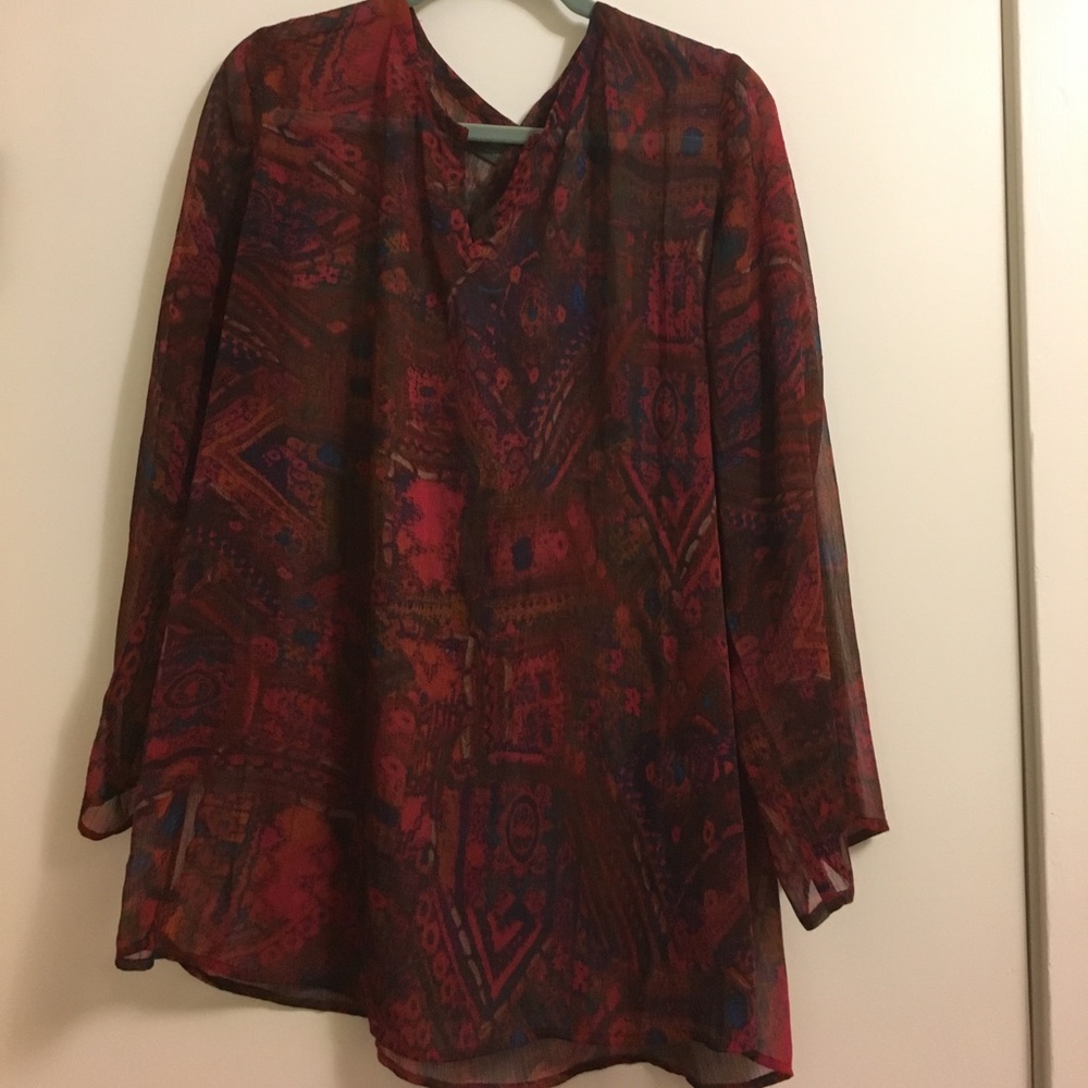 Chicos 100% silk sheer top