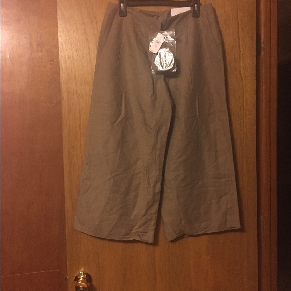 Tan pants wide legs