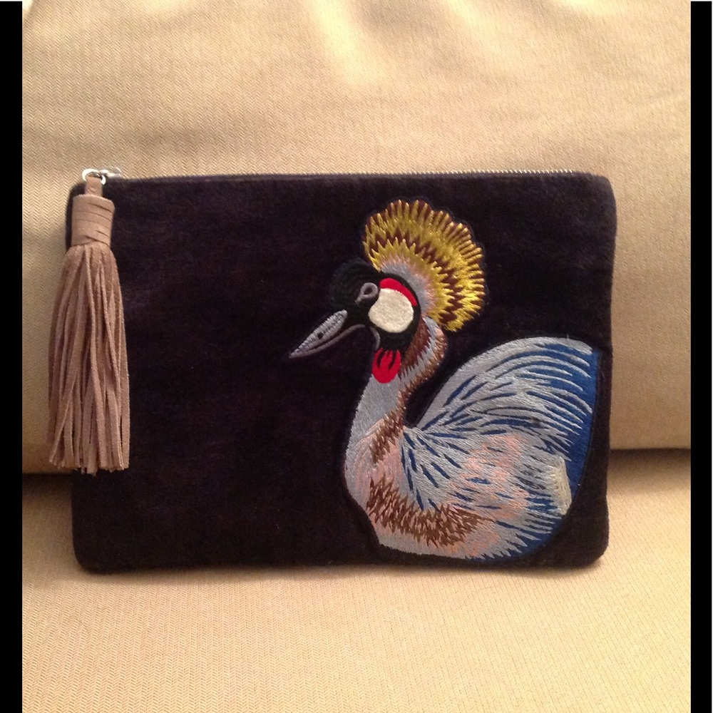 Sam Endelman Navy Velvet Clutch