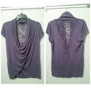 B'leev lilac blouse crochet back