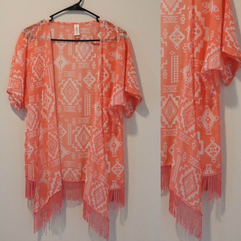 🍑 Peach beach cover-up / kimono 👙