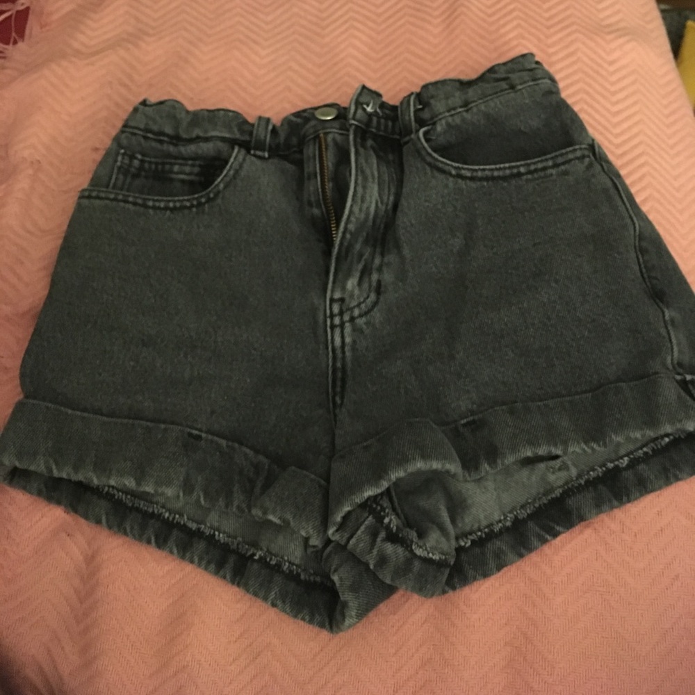 American apparel denim cuff shorts