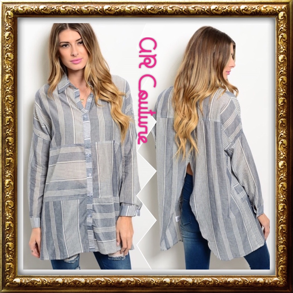 Oversize Grey Button Down Shirt