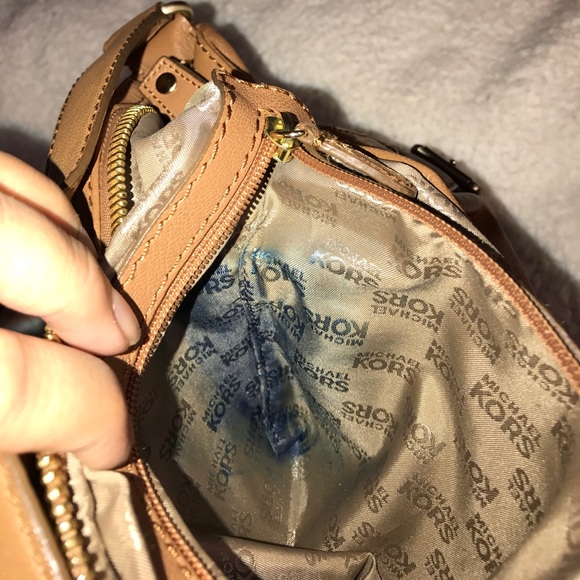 USED Michael Kors tan leather hobo bag - Picture 7 of 8