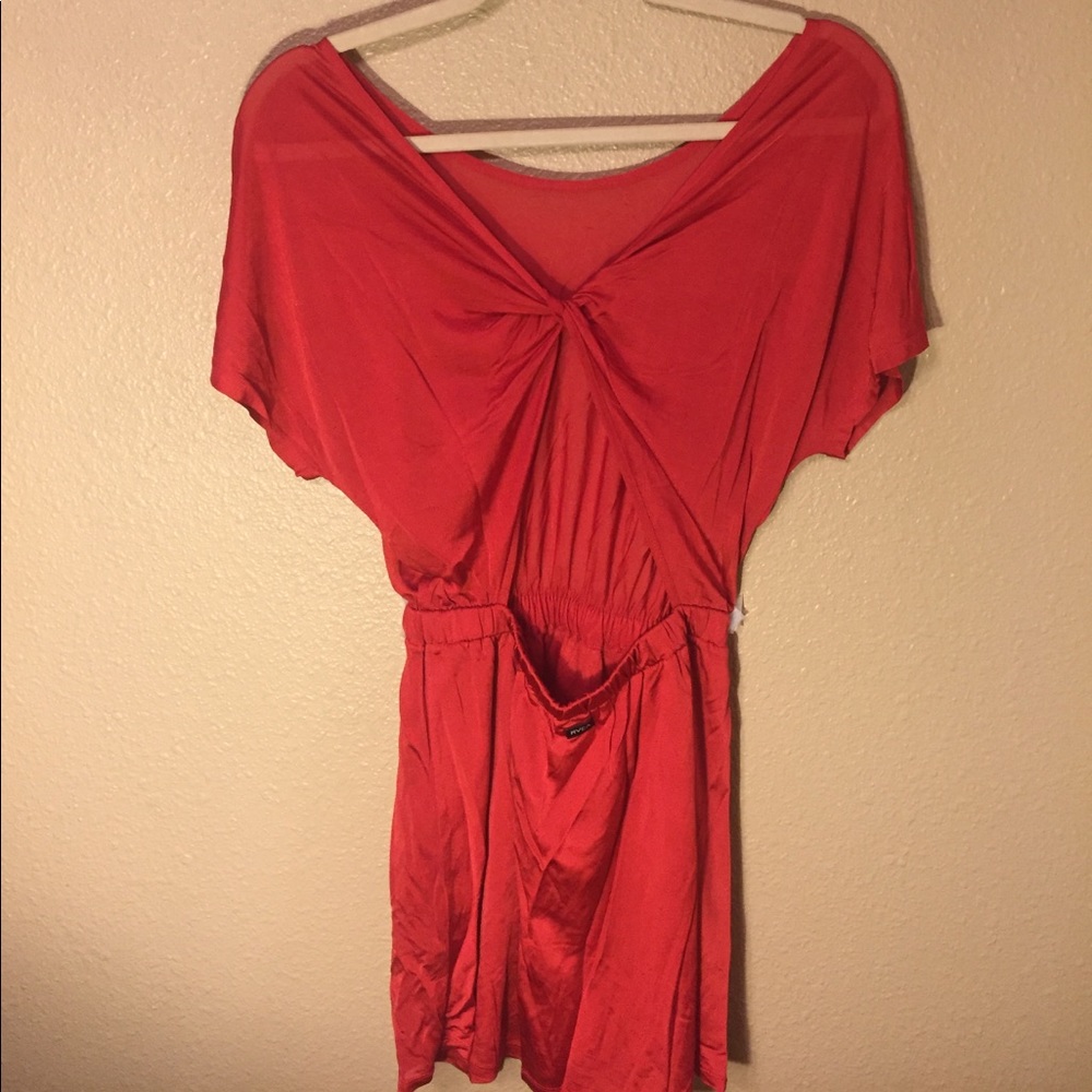 Rvca Red Sheer top Mini Dress