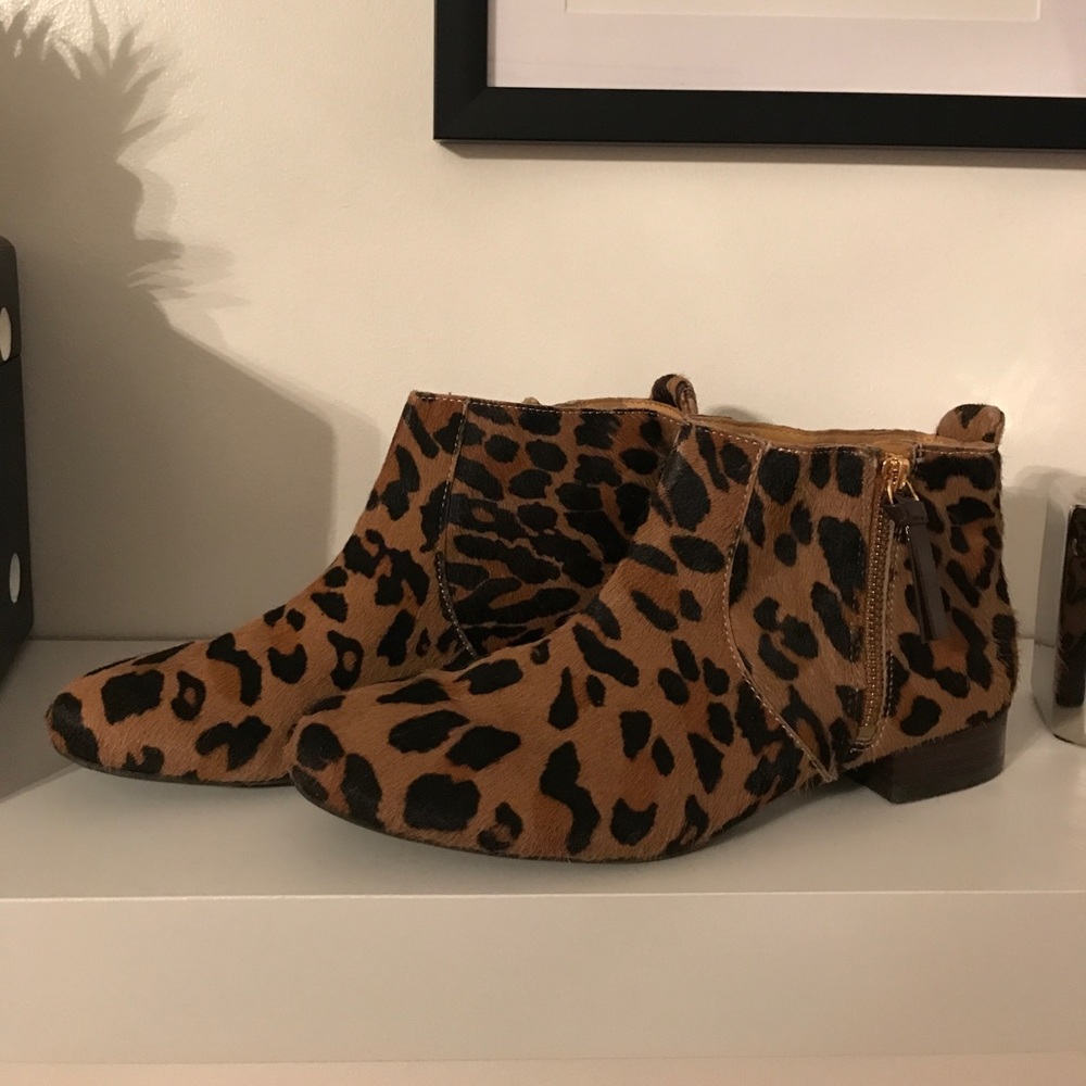 Leopard booties- cowhide
