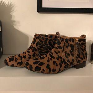 Leopard booties- cowhide