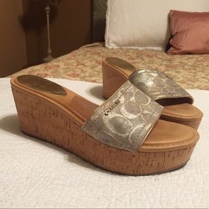 Coach 9.5 platform sandals