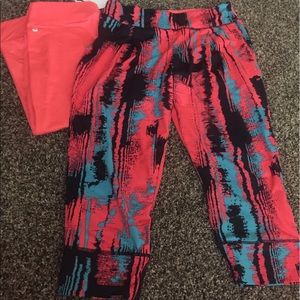 Two pairs ofFabletics Capri jogger type pants