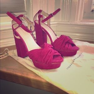 Loeffler Randall fuchsia platform sandals