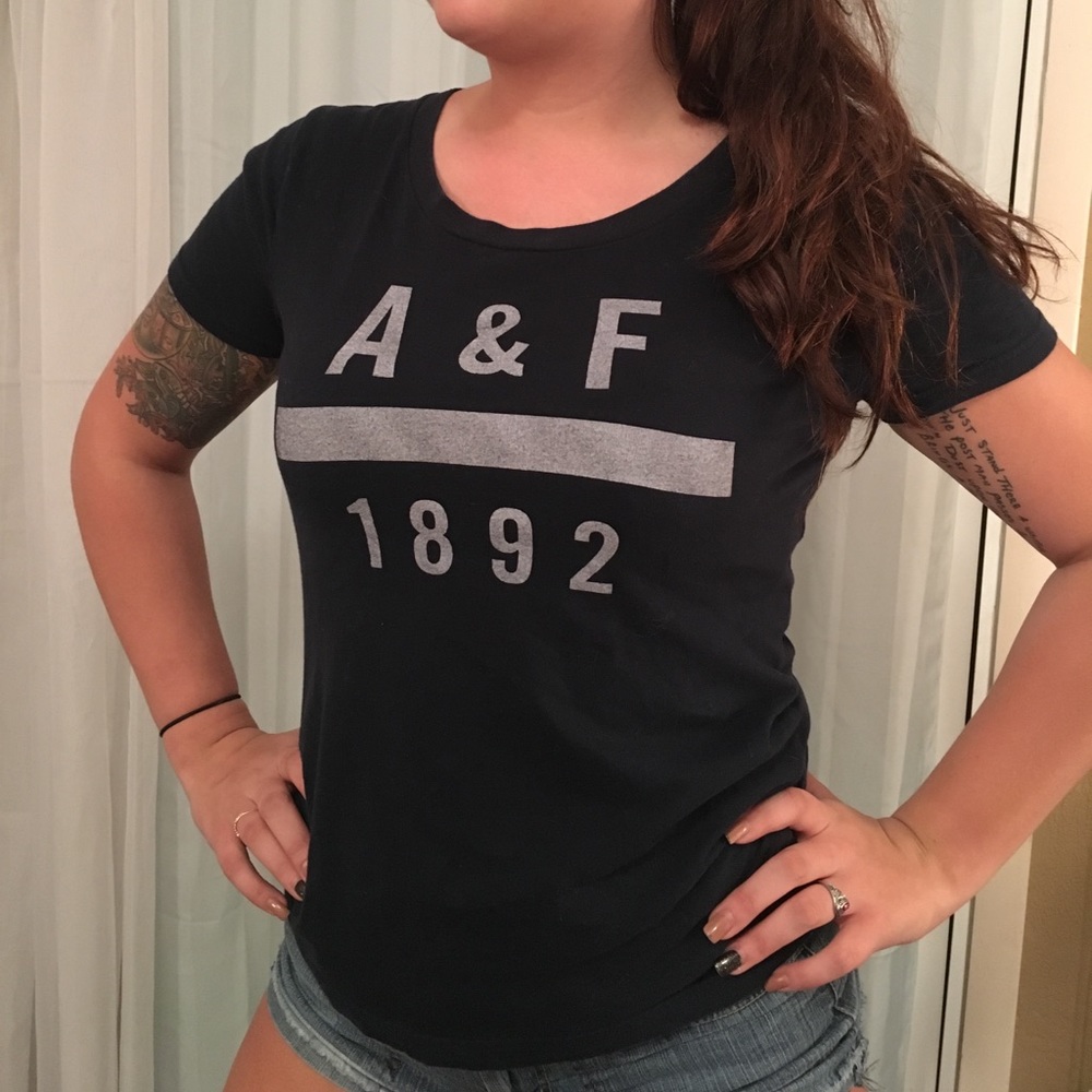 Abercrombie and Firtch soft blue graphic T-shirt