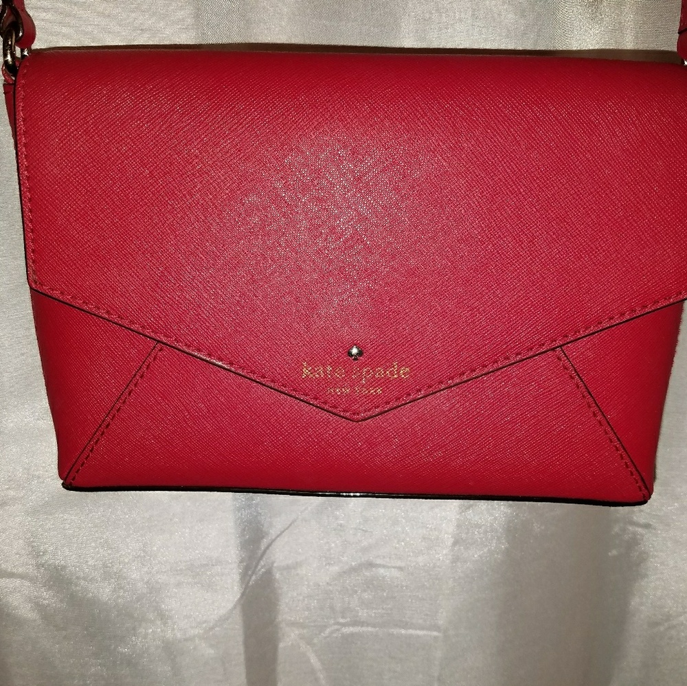 Kate Spade, red envelope crossbody bag