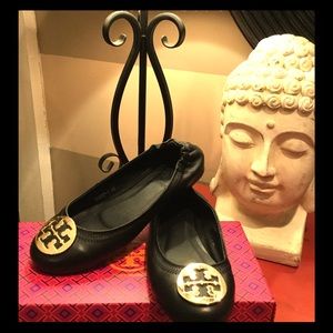 Tory Burch Black Minnie Ballerina Flats
