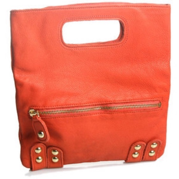 Linea Pelle Handbags - Linea Pelle- Dylan Folding Envelope Clutch, Orange