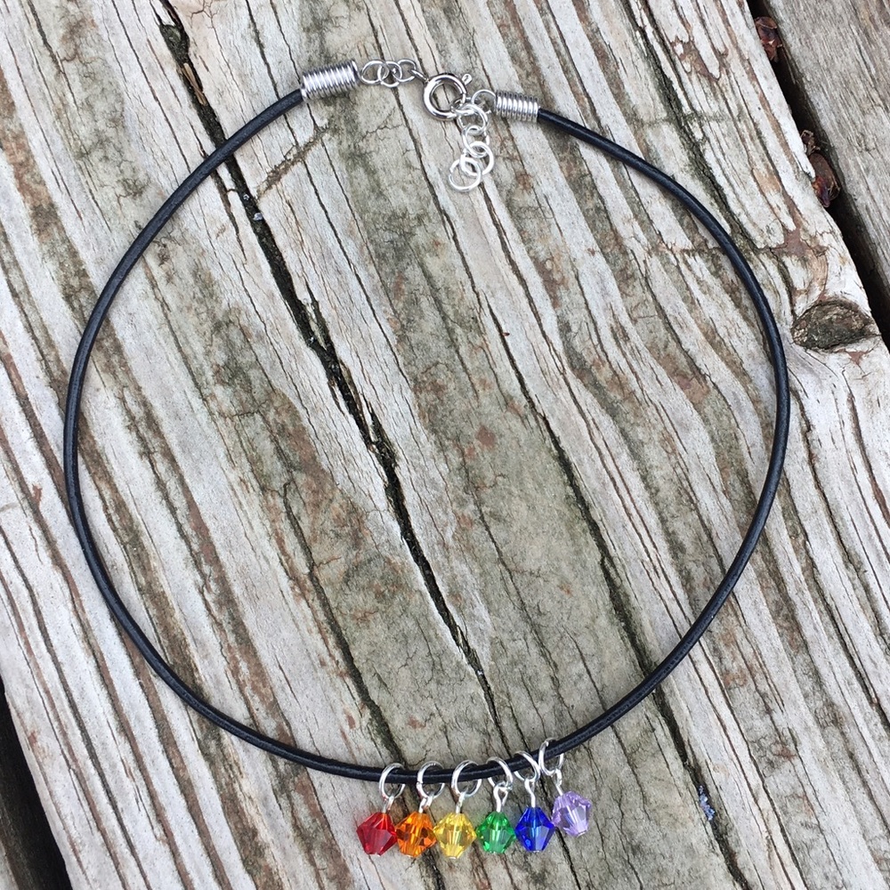 Rainbow choker handmade