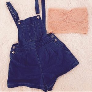 High-waisted overalls